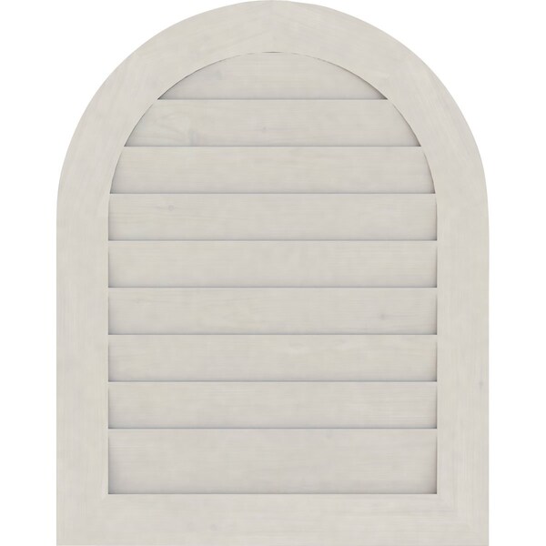 Ekena Millwork Round Top Gable Vent Primed, Non-Functional, Pine Gable Vent w/ Decorative Face Frame, 30"W x 30"H - GVWRT30X3002SDPPI