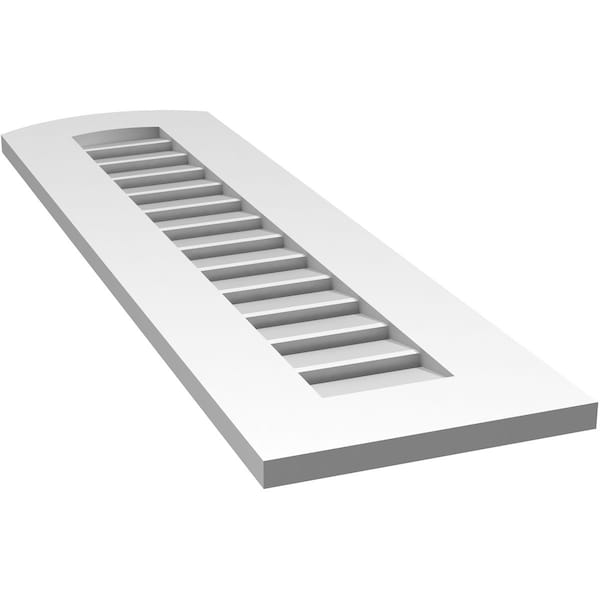 Ekena Millwork Arch Top Surface Mount PVC Gable Vent: Non-Functional, w/ 3-1/2"W x 1"P Standard Frame, 12"W x 40"H - GVPAR12X4001SN