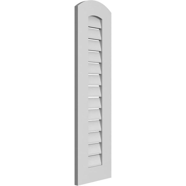 Ekena Millwork Arch Top Surface Mount PVC Gable Vent: Non-Functional, w/ 3-1/2"W x 1"P Standard Frame, 12"W x 40"H - GVPAR12X4001SN