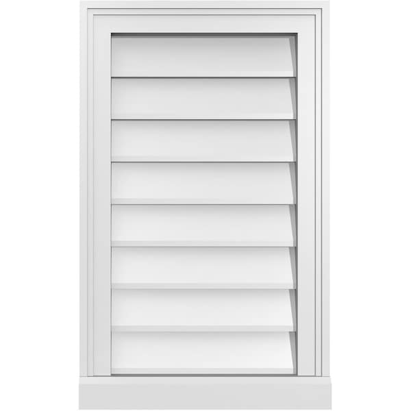 Ekena Millwork Vertical Surface Mount PVC Gable Vent w/ 2"W x 2"H , Brickmould Sill Frame, 16"W x 26"H - GVPVE16X2603SN