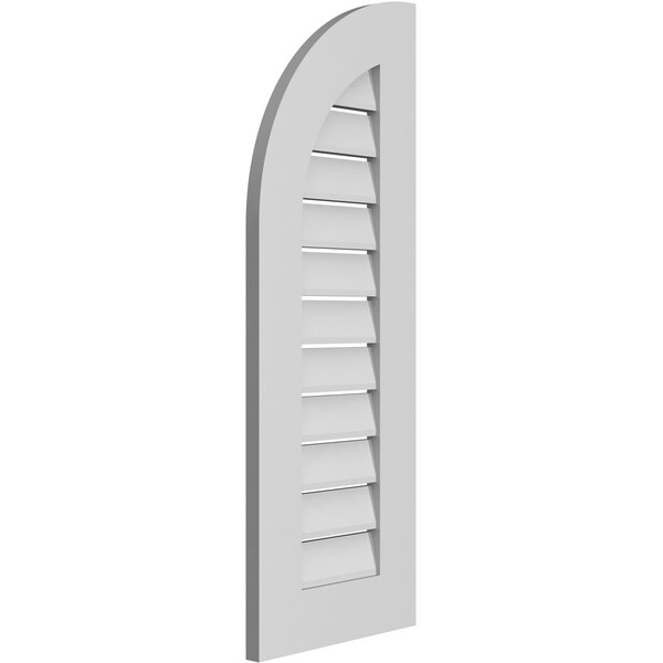 Ekena Millwork Quarter Round Top Left Surface Mount PVC Gable Vent w/ 3-1/2"W x 1"P Standard Frame, 14"W x 38"H - GVPQL14X3801SF