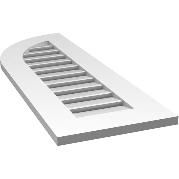 Ekena Millwork Quarter Round Top Left Surface Mount PVC Gable Vent w/ 3-1/2"W x 1"P Standard Frame, 14"W x 38"H - GVPQL14X3801SF