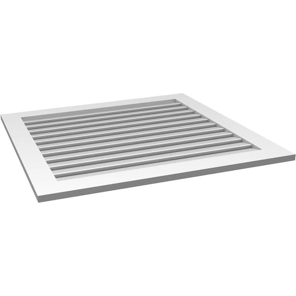 Ekena Millwork Vertical Surface Mount PVC Gable Vent: Functional, w/ 3-1/2"W x 1"P Standard Frame, 40"W x 38"H - GVPVE40X3801SF