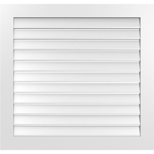 Ekena Millwork Vertical Surface Mount PVC Gable Vent: Functional, w/ 3-1/2"W x 1"P Standard Frame, 40"W x 38"H - GVPVE40X3801SF