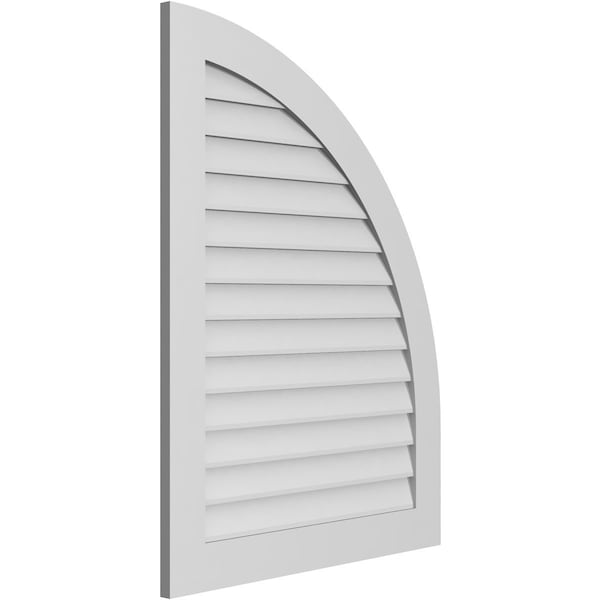 Ekena Millwork Quarter Round Top Right Surface Mount PVC Gable Vent w/ 3-1/2"W x 1"P Standard Frame, 32"W x 42"H - GVPQR32X4201SN