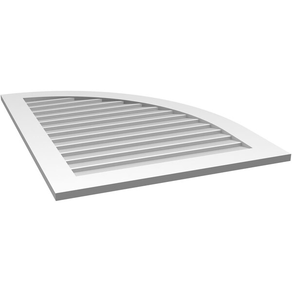 Ekena Millwork Quarter Round Top Right Surface Mount PVC Gable Vent w/ 3-1/2"W x 1"P Standard Frame, 32"W x 42"H - GVPQR32X4201SN