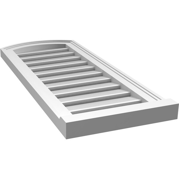 Ekena Millwork Arch Top Surface Mount PVC Gable Vent w/ 2"W x 2"P Brickmould Sill Frame, 14"W x 32"H - GVPAR14X3203SN