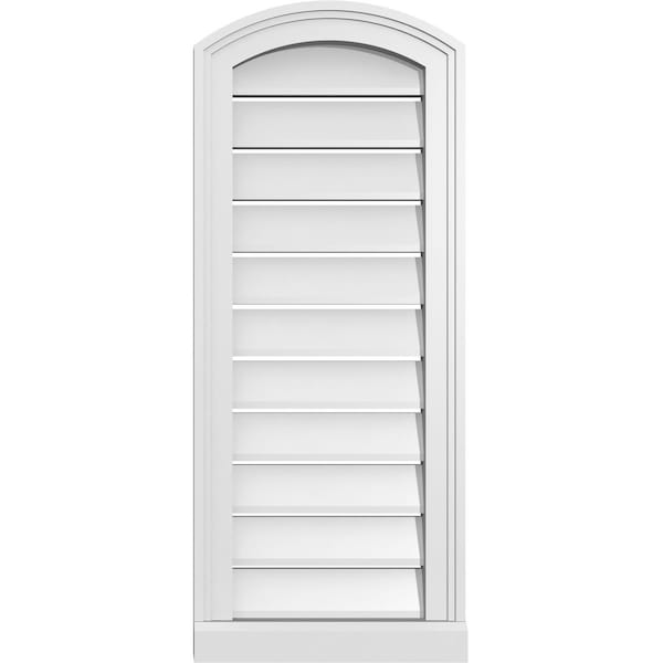 Ekena Millwork Arch Top Surface Mount PVC Gable Vent w/ 2"W x 2"P Brickmould Sill Frame, 14"W x 32"H - GVPAR14X3203SN
