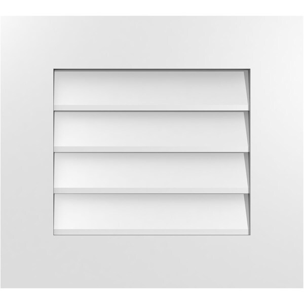Ekena Millwork Vertical Surface Mount PVC Gable Vent: Non-Functional, w/ 3-1/2"W x 1"P Standard Frame, 20"W x 18"H - GVPVE20X1801SN