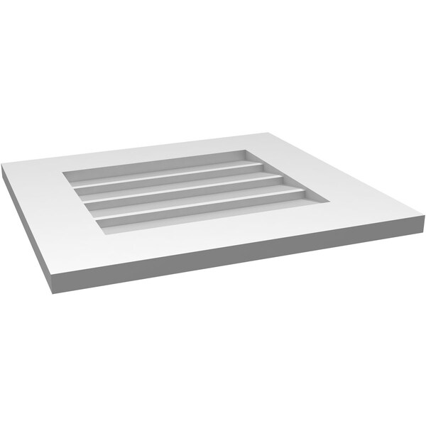 Ekena Millwork Vertical Surface Mount PVC Gable Vent: Non-Functional, w/ 3-1/2"W x 1"P Standard Frame, 20"W x 18"H - GVPVE20X1801SN