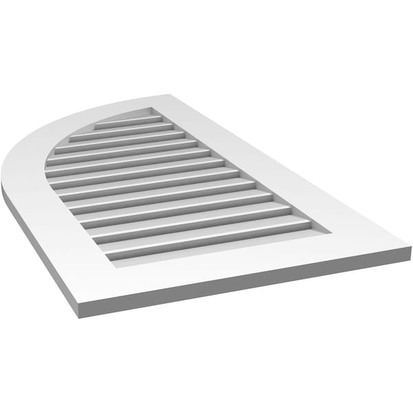 Ekena Millwork Quarter Round Top Left Surface Mount PVC Gable Vent w/ 3-1/2"W x 1"P Standard Frame, 22"W x 40"H - GVPQL22X4001SF