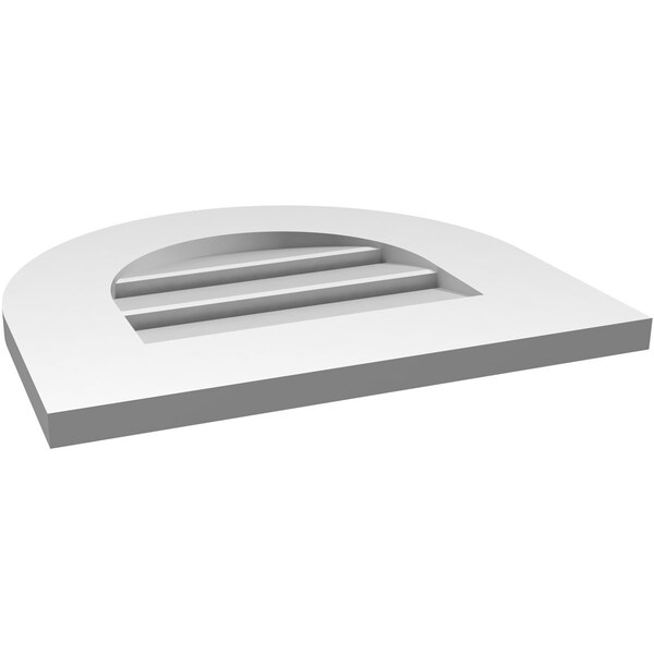 Ekena Millwork Round Top Surface Mount PVC Gable Vent: Functional, w/ 3-1/2"W x 1"P Standard Frame, 18"W x 16"H - GVPRT18X1601SF