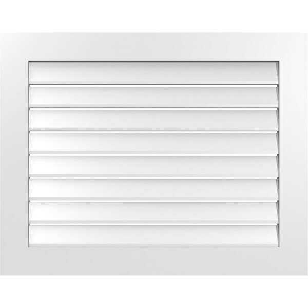 Ekena Millwork Vertical Surface Mount PVC Gable Vent: Functional, w/ 3-1/2"W x 1"P Standard Frame, 38"W x 30"H - GVPVE38X3001SF