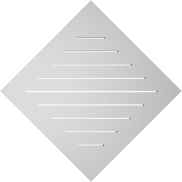 Ekena Millwork Diamond Surface Mount PVC Gable Vent: Non-Functional, w/ 3-1/2"W x 1"P Standard Frame, 36"W x 36"H - GVPDI36X3601SN