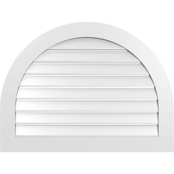 Ekena Millwork Round Top Surface Mount PVC Gable Vent: Functional, w/ 3-1/2"W x 1"P Standard Frame, 40"W x 30"H - GVPRT40X3001SF