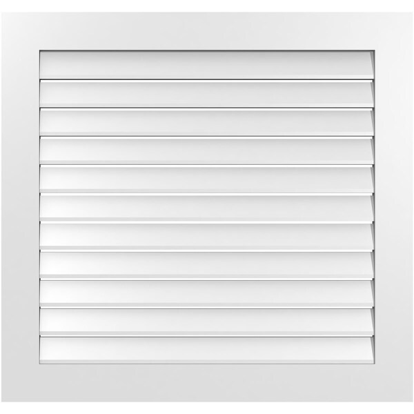 Ekena Millwork Vertical Surface Mount PVC Gable Vent: Functional, w/ 3-1/2"W x 1"P Standard Frame, 38"W x 36"H - GVPVE38X3601SF