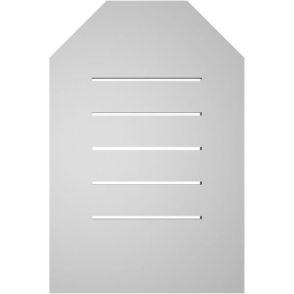Ekena Millwork Octagonal Top Surface Mount PVC Gable Vent: Functional, w/ 3-1/2"W x 1"P Standard Frame, 16"W x 24"H - GVPOT16X2401SF