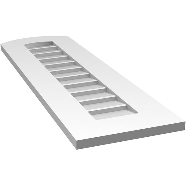 Ekena Millwork Arch Top Surface Mount PVC Gable Vent: Functional, w/ 3-1/2"W x 1"P Standard Frame, 12"W x 38"H - GVPAR12X3801SF