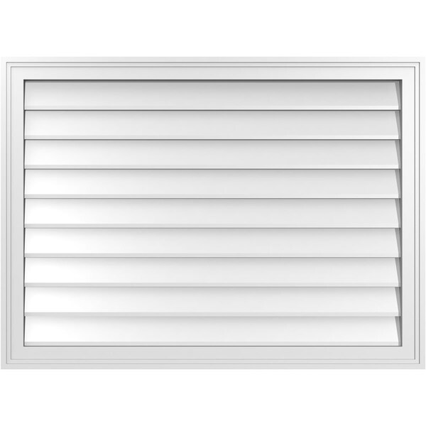 Ekena Millwork Vertical Surface Mount PVC Gable Vnt: Non-Functional, w/2"W x 1-1/2"H, Brickmould Frame, 38"W x 28"H - GVPVE38X2802SN