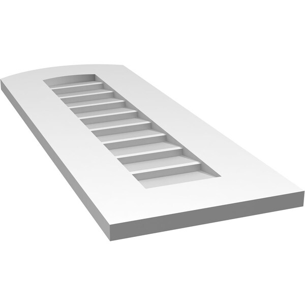 Ekena Millwork Arch Top Surface Mount PVC Gable Vent: Functional, w/ 3-1/2"W x 1"P Standard Frame, 12"W x 32"H - GVPAR12X3201SF