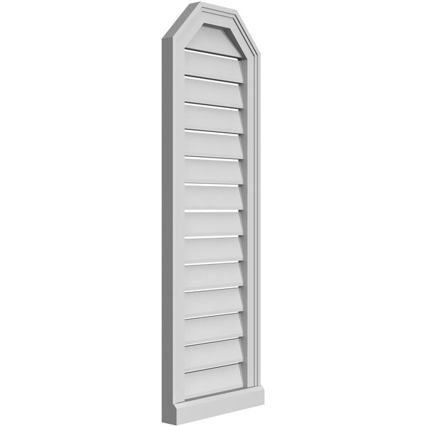 Ekena Millwork Octagonal Top Surface Mount PVC Gable Vent w/ 2"W x 2"P Brickmould Sill Frame, 14"W x 42"H - GVPOT14X4203SF