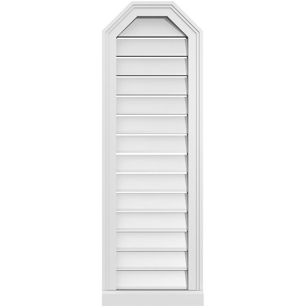 Ekena Millwork Octagonal Top Surface Mount PVC Gable Vent w/ 2"W x 2"P Brickmould Sill Frame, 14"W x 42"H - GVPOT14X4203SF