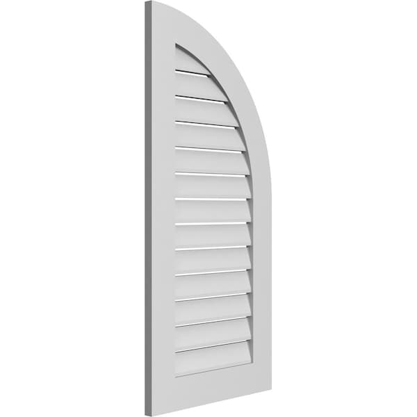 Ekena Millwork Quarter Round Top Right Surface Mount PVC Gable Vent w/ 3-1/2"W x 1"P Standard Frame, 20"W x 42"H - GVPQR20X4201SF