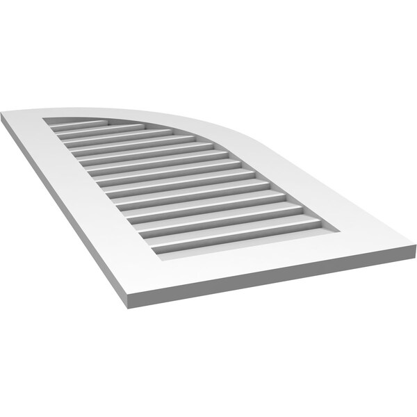 Ekena Millwork Quarter Round Top Right Surface Mount PVC Gable Vent w/ 3-1/2"W x 1"P Standard Frame, 20"W x 42"H - GVPQR20X4201SF