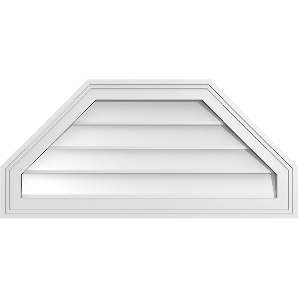 Ekena Millwork Octagonal Top Surface Mount PVC Gable Vent w/ 2"W x 1-1/2"P Brickmould Frame, 30"W x 14"H - GVPOT30X1402SN