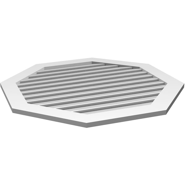 Ekena Millwork Octagonal Surface Mount PVC Gable Vent: Functional, w/ 3-1/2"W x 1"P Standard Frame, 40"W x 40"H - GVPOC40X4001SF