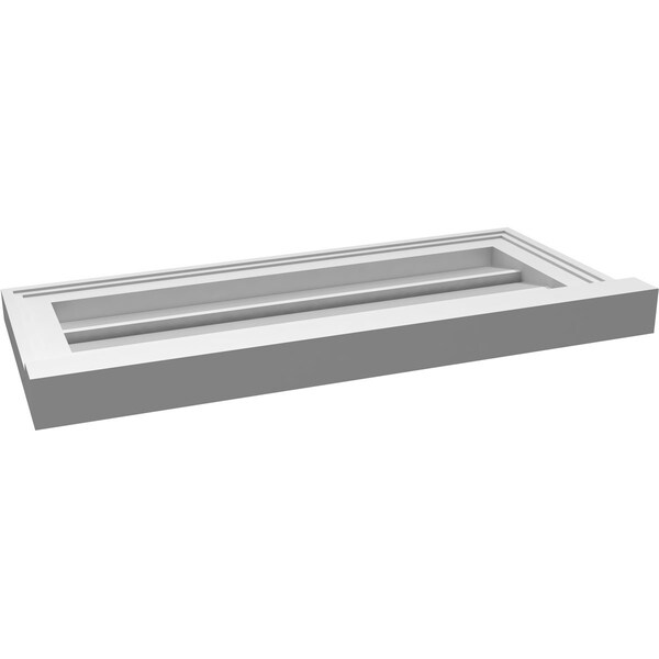 Ekena Millwork Vertical Surface Mount PVC Gable Vent: Functional, w/ 2"W x 2"P Brickmould Sill Frame, 26"W x 12"H - GVPVE26X1203SF