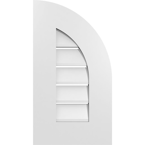 Ekena Millwork Quarter Round Top Right Surface Mount PVC Gable Vent w/ 3-1/2"W x 1"P Standard Frame, 12"W x 22"H - GVPQR12X2201SF