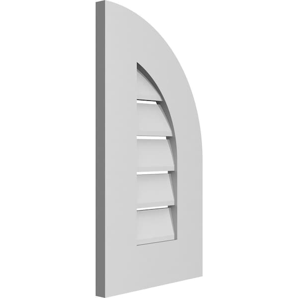 Ekena Millwork Quarter Round Top Right Surface Mount PVC Gable Vent w/ 3-1/2"W x 1"P Standard Frame, 12"W x 22"H - GVPQR12X2201SF