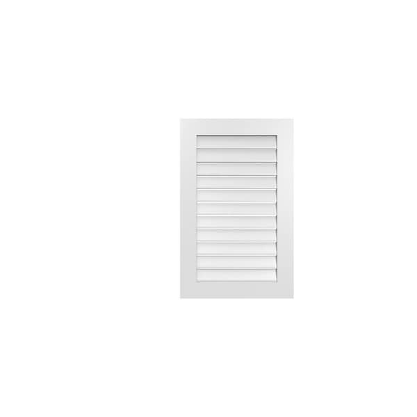 Ekena Millwork Vertical Surface Mount PVC Gable Vent: Functional, w/ 3-1/2"W x 1"P Standard Frame, 24"W x 38"H - GVPVE24X3801SF