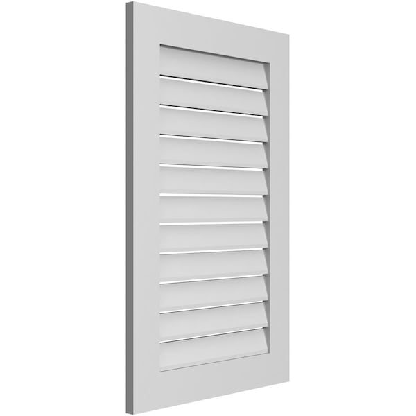 Ekena Millwork Vertical Surface Mount PVC Gable Vent: Functional, w/ 3-1/2"W x 1"P Standard Frame, 24"W x 38"H - GVPVE24X3801SF