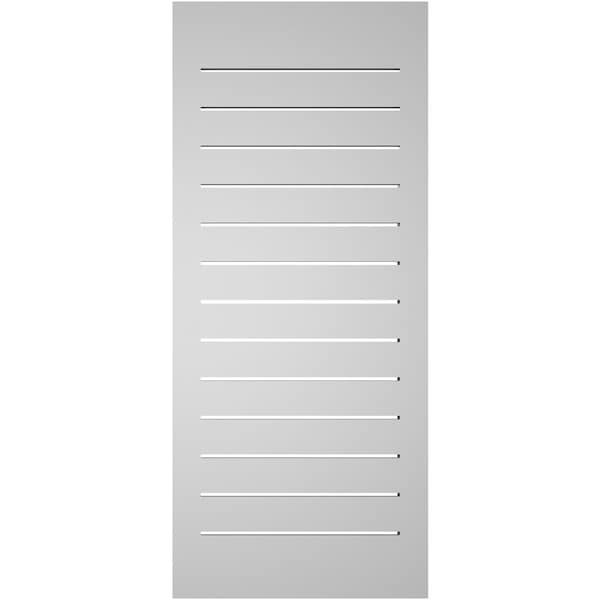 Ekena Millwork Vertical Surface Mount PVC Gable Vent: Functional, w/ 2"W x 1-1/2"P Brickmould Frame, 18"W x 42"H - GVPVE18X4202SF