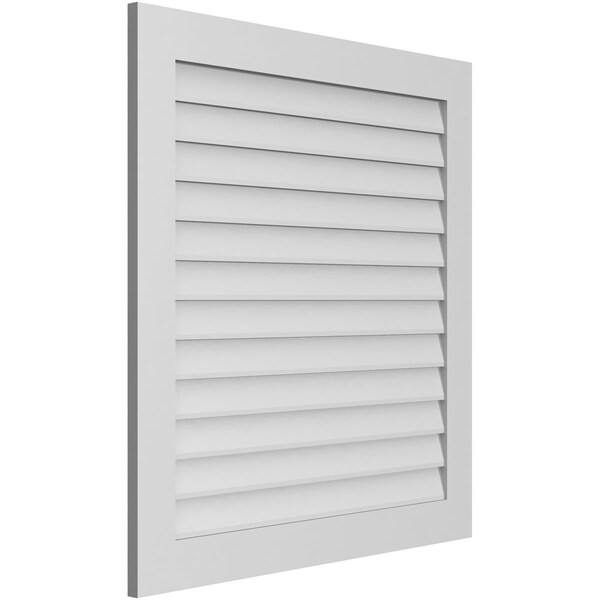 Ekena Millwork Vertical Surface Mount PVC Gable Vent: Non-Functional, w/3-1/2"W x 1"H, Standard Frame, 38"W x 40"H - GVPVE38X4001SN