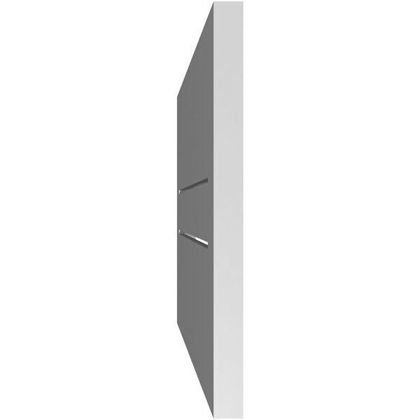 Ekena Millwork Vertical Surface Mount PVC Gable Vent: Functional, w/ 3-1/2"W x 1"P Standard Frame, 38"W x 14"H - GVPVE38X1401SF
