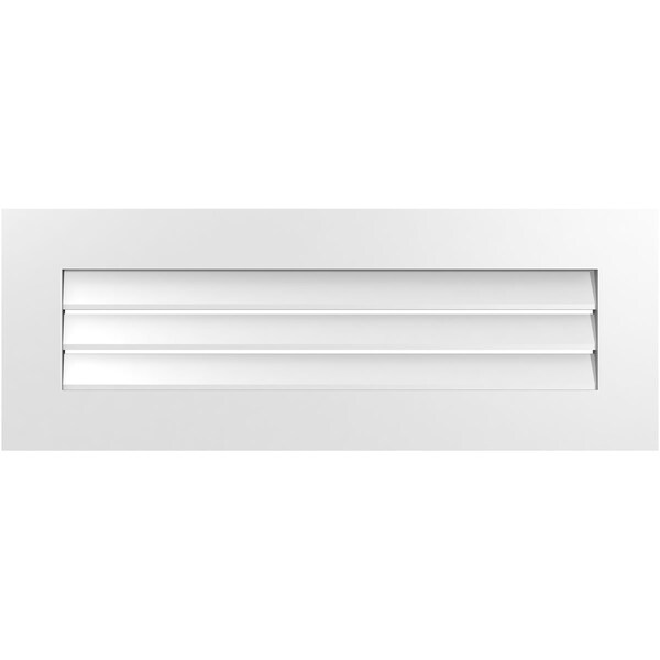 Ekena Millwork Vertical Surface Mount PVC Gable Vent: Functional, w/ 3-1/2"W x 1"P Standard Frame, 38"W x 14"H - GVPVE38X1401SF