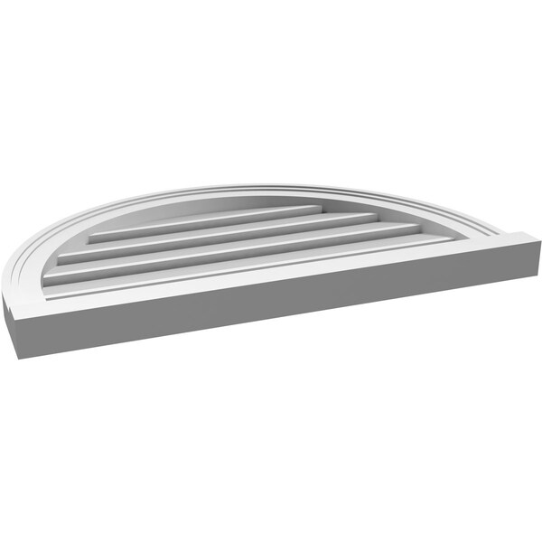 Ekena Millwork Round Top Surface Mount PVC Gable Vent: Functional, w/ 2"W x 2"P Brickmould Sill Frame, 28"W x 18"H - GVPRT28X1803SF