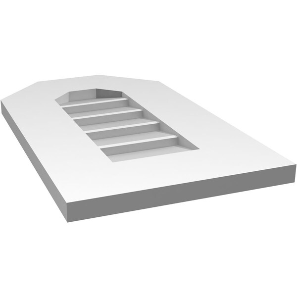 Ekena Millwork Octagonal Top Surface Mount PVC Gable Vent w/ 3-1/2"W x 1"P Standard Frame, 12"W x 20"H - GVPOT12X2001SN