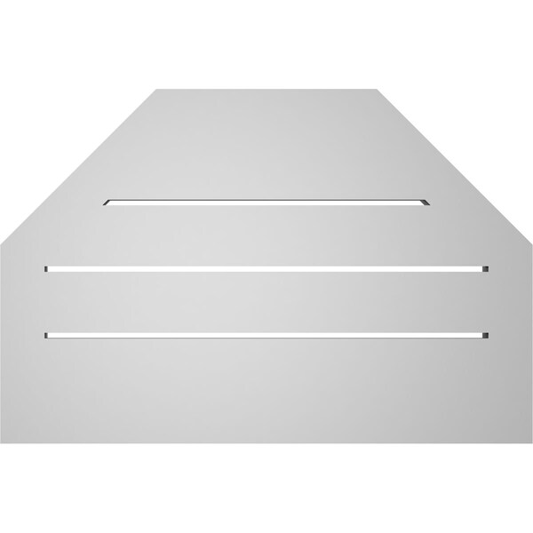 Ekena Millwork Octagonal Top Surface Mount PVC Gable Vent w/ 2"W x 1-1/2"P Brickmould Frame, 24"W x 16"H - GVPOT24X1602SF