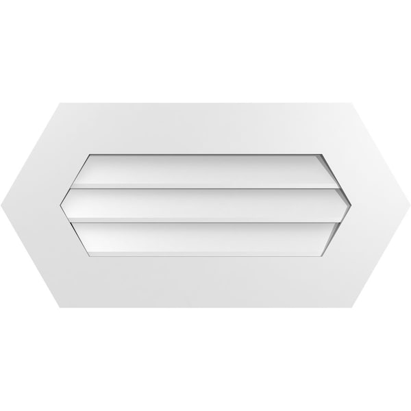 Ekena Millwork Half Round Surface Mount PVC Gable Vent w/ 3-1/2"W x 1"P Standard Frame, 28"W x 14"H - GVPHR28X1401SN