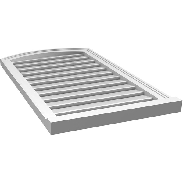 Ekena Millwork Arch Top Surface Mount PVC Gable Vent w/ 2"W x 2"P Brickmould Sill Frame, 22"W x 36"H - GVPAR22X3603SN