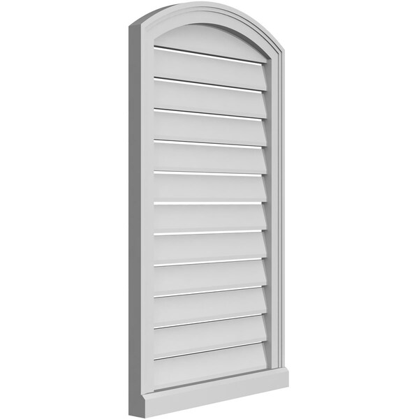 Ekena Millwork Arch Top Surface Mount PVC Gable Vent w/ 2"W x 2"P Brickmould Sill Frame, 22"W x 36"H - GVPAR22X3603SN