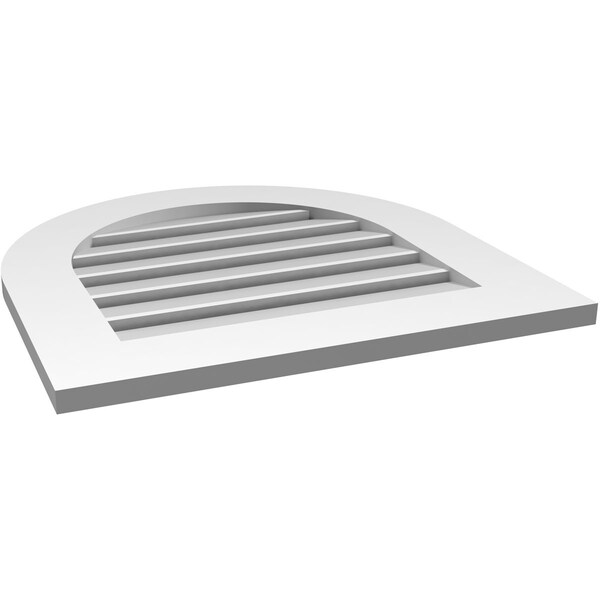 Ekena Millwork Round Top Surface Mount PVC Gable Vent: Functional, w/ 3-1/2"W x 1"P Standard Frame, 24"W x 24"H - GVPRT24X2401SF