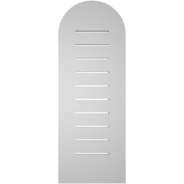Ekena Millwork Round Top Surface Mount PVC Gable Vent: Functional, w/ 3-1/2"W x 1"P Standard Frame, 14"W x 38"H - GVPRT14X3801SF