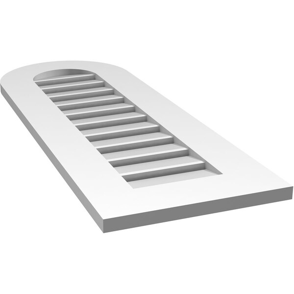 Ekena Millwork Round Top Surface Mount PVC Gable Vent: Functional, w/ 3-1/2"W x 1"P Standard Frame, 14"W x 38"H - GVPRT14X3801SF
