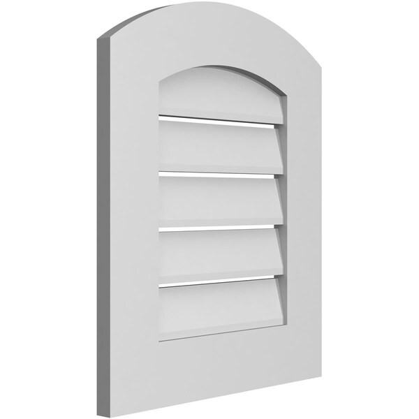Ekena Millwork Arch Top Surface Mount PVC Gable Vent: Non-Functional, w/ 3-1/2"W x 1"P Standard Frame, 18"W x 20"H - GVPAR18X2001SN