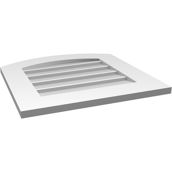 Ekena Millwork Arch Top Surface Mount PVC Gable Vent: Functional, w/ 3-1/2"W x 1"P Standard Frame, 22"W x 22"H - GVPAR22X2201SF